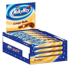 Milky Way Crispy Rolls, 24er Pack – 600g (24 x 25 g)